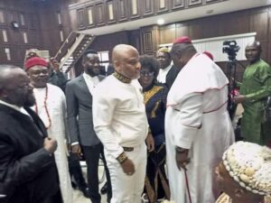 More Photos Of Mazi Nnamdi Kanu In Court As Trial Begins In Abuja Court