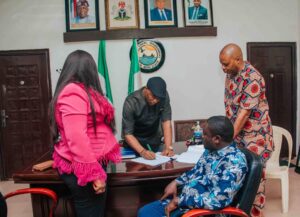 BREAKING: A'Ibom LG Polls: Ekpenyong Handover To His Vice, Photos 