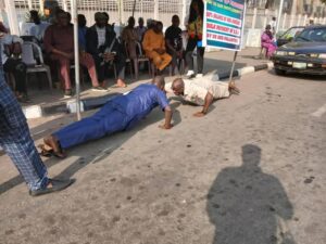 BREAKING: Retired Military Personnel Block Finance Ministry, Photos