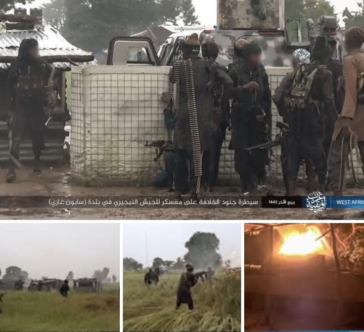 WATCH: ISWAP Releases Photos Of Attack On Nigerian Army Base, Claims Many Soldiers Killed, 12 Armoured Tanks, Vehicles Destroyed