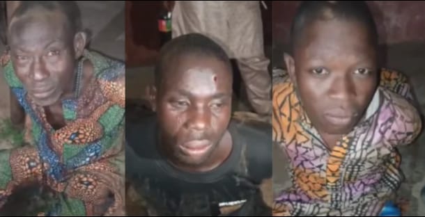VIDEO: Tension As Gunmen Tie Hands, Brutalise Sunday Igboho’s Iru Ekun Members, Force Them To Denounce Igboho’s Group